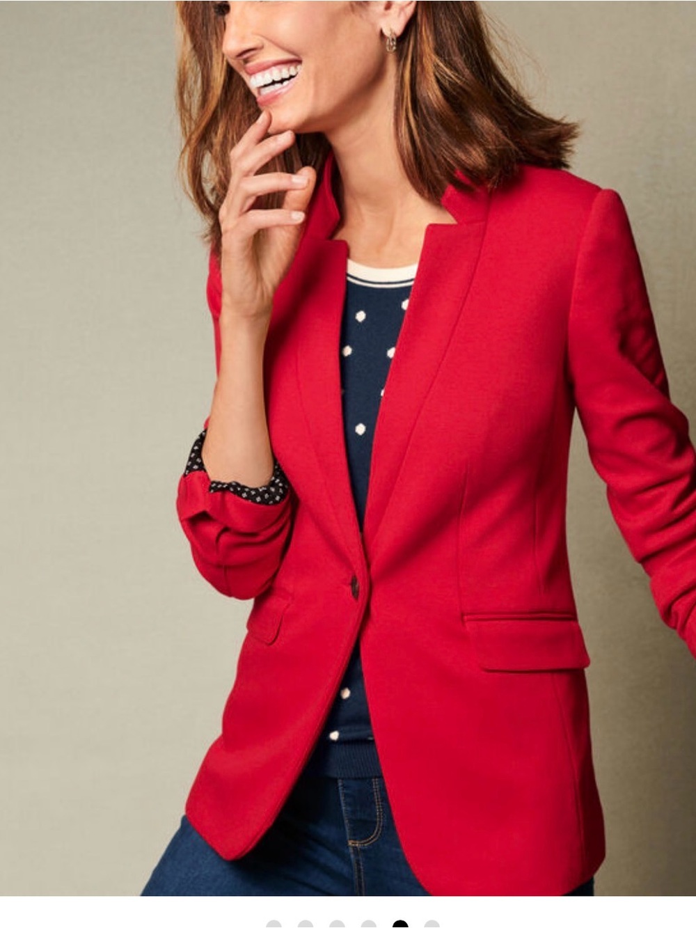 Talbots Vibrant Red Single-Button Blazer